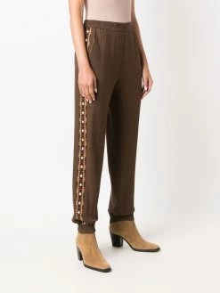 ETRO pantalon fuselé à broderies géométriques