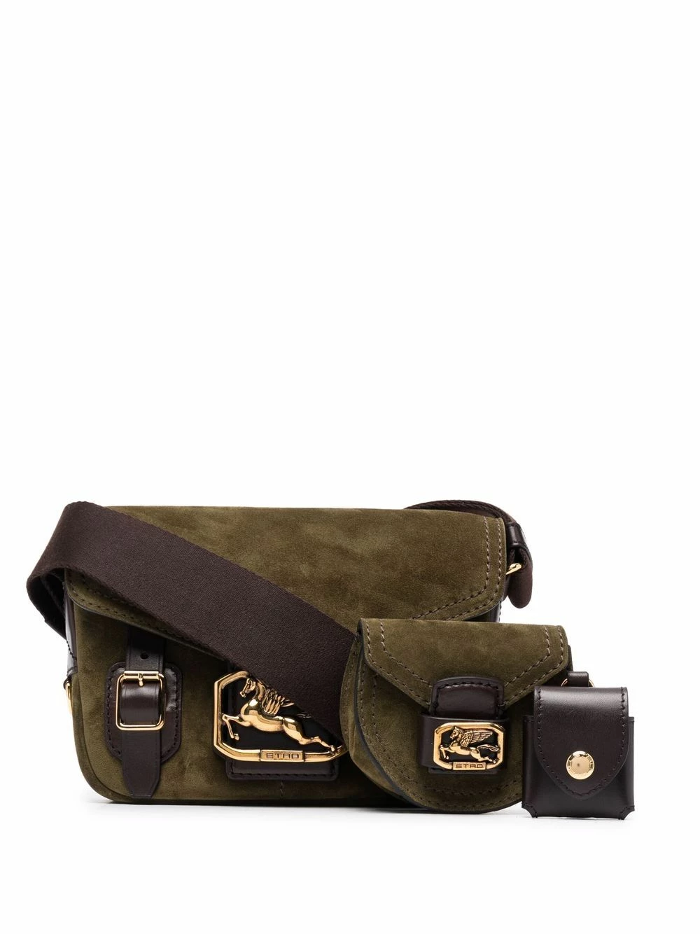 ETRO Sacoche en daim à patch logo Prix Aimable sacs à bandoulière & besaces femme 1 ETRO sacoche en daim à patch logo