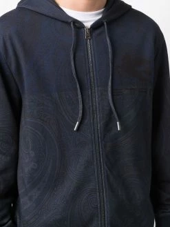ETRO hoodie zippé à imprimé cachemire