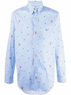 ETRO chemise rayée à broderies