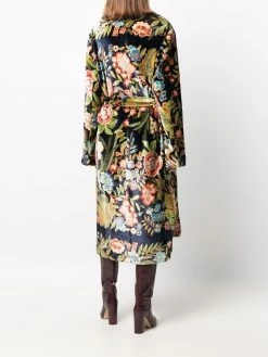 ETRO manteau en velours à fleurs