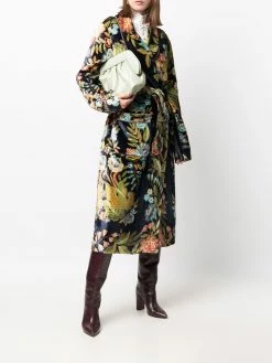 ETRO manteau en velours à fleurs