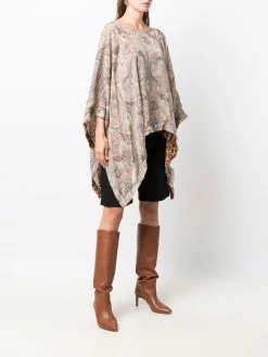 ETRO poncho à imprimé léopard