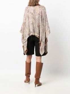 ETRO poncho à imprimé léopard