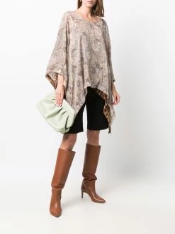 ETRO poncho à imprimé léopard
