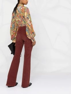 ETRO pantalon évasé en velours côtelé