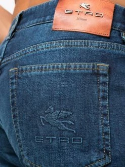 ETRO jean slim à effet délavé