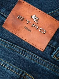 ETRO jean slim à effet délavé