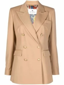 ETRO blazer en laine à boutonnière croisée