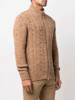 ETRO cardigan en maille torsadée à fermeture zippée