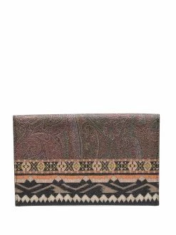 ETRO portefeuille en cuir artificiel à imprimés multiples