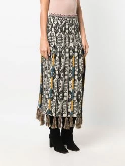 ETRO jupe plissée à franges