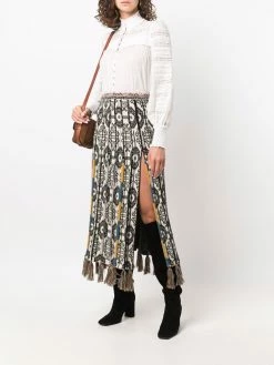 ETRO jupe plissée à franges