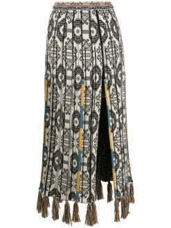 ETRO jupe plissée à franges