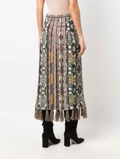 ETRO jupe plissée à franges
