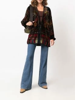 ETRO poncho à effet velours