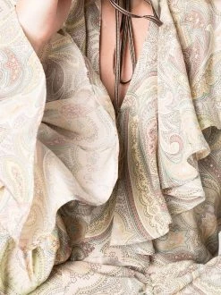 ETRO blouse volantée à imprimé cachemire