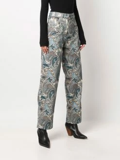 ETRO pantalon droit à imprimé cachemire