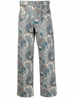ETRO pantalon droit à imprimé cachemire
