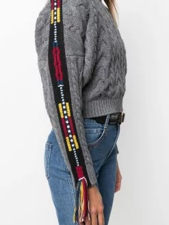 ETRO pull en maille torsadée à broderies