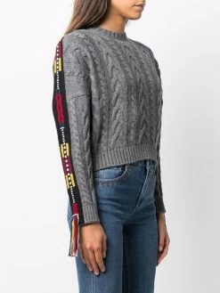 ETRO pull en maille torsadée à broderies