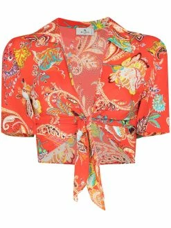 ETRO chemise crop à motif cachemire