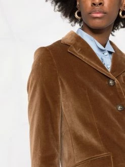 ETRO blazer en velours à simple boutonnage