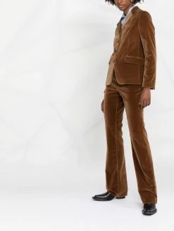 ETRO blazer en velours à simple boutonnage