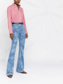 ETRO jean bootcut à fleurs