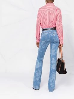 ETRO jean bootcut à fleurs