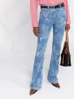ETRO jean bootcut à fleurs