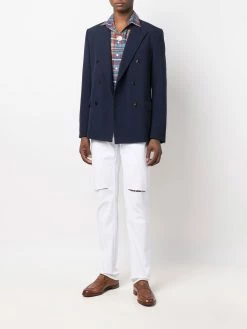 ETRO jean droit à effet usé