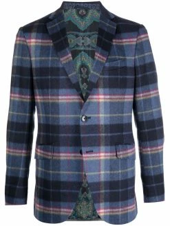 ETRO blazer à motif tartan