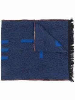 ETRO écharpe en laine à logo en jacquard