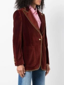 ETRO blazer en velours à simple boutonnage