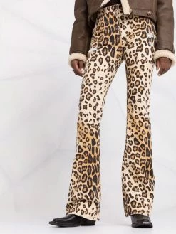 ETRO jean évasé à imprimé animalier