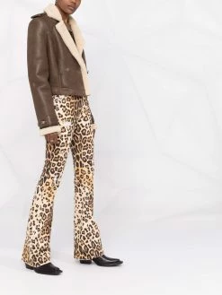 ETRO jean évasé à imprimé animalier
