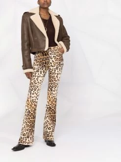 ETRO jean évasé à imprimé animalier