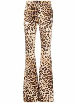 ETRO jean évasé à imprimé animalier