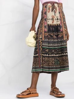 ETRO jupe plissée à imprimé géométrique
