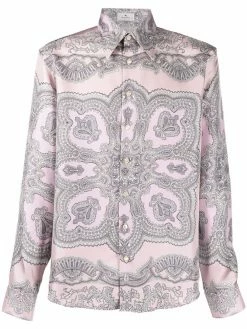 ETRO chemise en soie à imprimé cachemire
