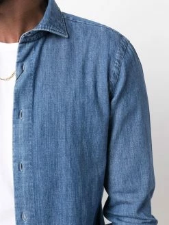 ETRO chemise en jean à boutonnière
