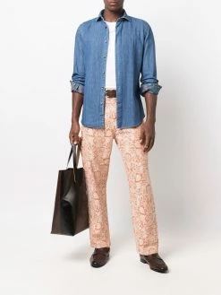 ETRO chemise en jean à boutonnière