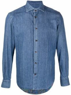 ETRO chemise en jean à boutonnière