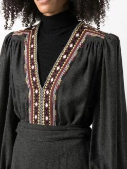 ETRO robe brodée à manches longues