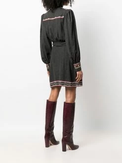 ETRO robe brodée à manches longues