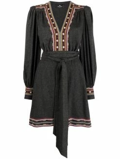 ETRO robe brodée à manches longues