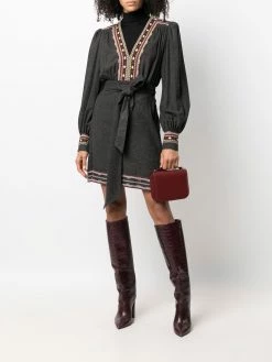 ETRO robe brodée à manches longues