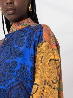 ETRO chemise en soie à imprimé cachemire