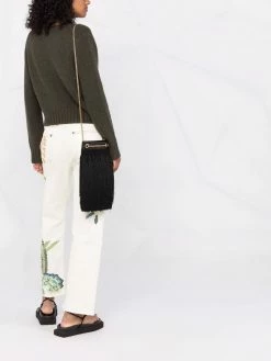 ETRO jean droit à fleurs